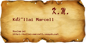 Kállai Marcell névjegykártya